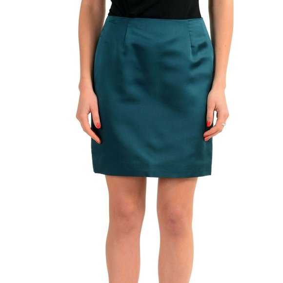 Versace Green 100% Silk Green Women's Mini Skirt